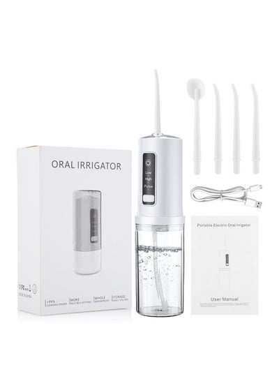 Buy Portable Water Flosser,Mini Cordless Oral Irrigator with 3 Modes 4 Jets for Teeth, Braces Bridges Care, Teeth Flosser Mini Cordless Portable for Home Travel in UAE