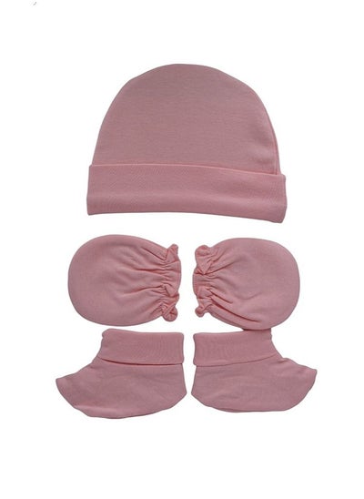 Buy Newborn baby hat, mittens and socks set in UAE