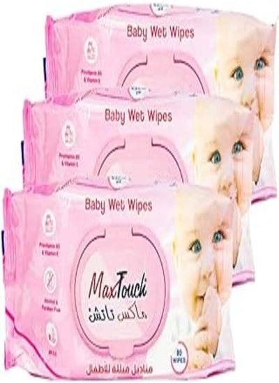 Buy MaxTouch Wet Wipes (3 Packs Baby Wipes - 80 Wipes Per Pack) in Egypt