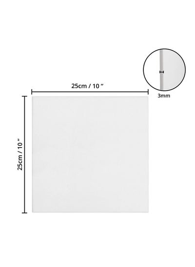 اشتري Canvas Boards 25x25 cm White Blank , Artist Canvas Panels, Canvas Wooden Boards for Painting في الامارات