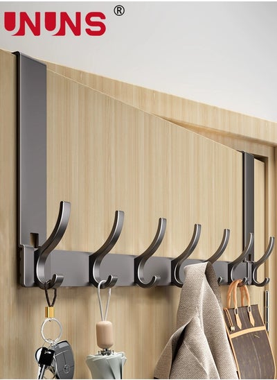 Buy Over The Door Hooks,7 Hook Sturdy Door Hanger,Heavy Duty Easy to Install, for Bathroom,Bedroom,Kitchen,Hanging Towels,Coats in UAE