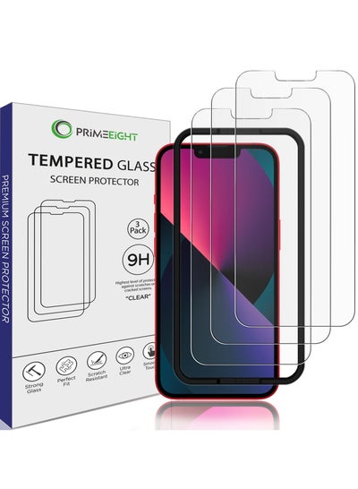 Buy PRIMEEIGHT iPhone 13 Mini Screen Protector 5.4 Inch Display - Ultra Thin 9H Hardness Tempered Glass iPhone 13 Mini Pack of 3 - Easy to Install HD Clear Screen Protector 13 Mini in Saudi Arabia
