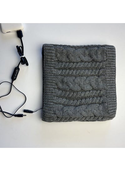 Buy USB Heated Neck Warmer Knitted Fleece Winter ScarfGrey Grey in UAE