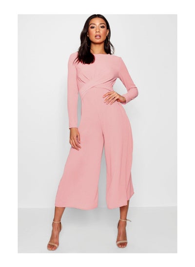 Buy Knot Front Woven Culotte Jumpsuit in UAE