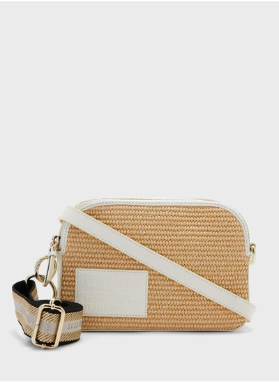 Buy Stello Branded Webbing Raffia Crossbody Bag in UAE