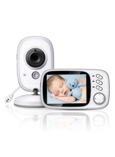 Buy 3.2 inch Digital Video Baby Monitor Audio Baby Monitor Camera with Two-way Intercom, Temperature Display, Night Vision, Music Playback in UAE