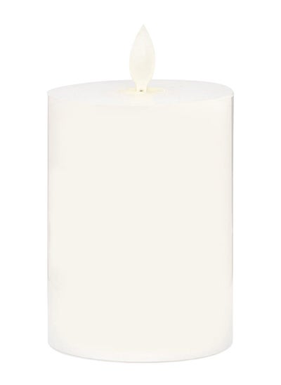 اشتري LED Pillar Candle, White - 7.5x10 cm في الامارات