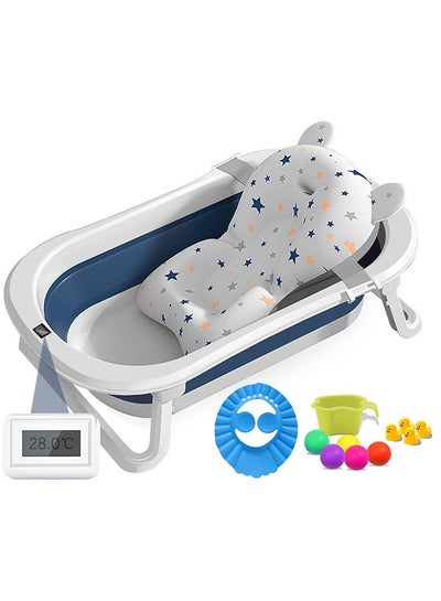 Buy Baby Bathtub Portable With Baby Cushion Tub Anti Slip Proof New Born Toddler Bathing Tub in Saudi Arabia