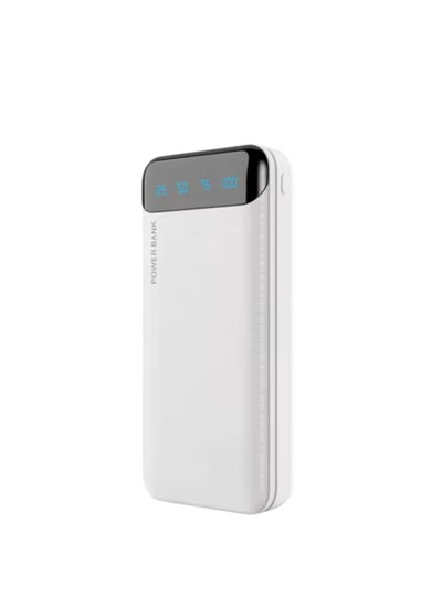 Buy X12 High-Capacity Power Bank 10000mAh LED Portable Charger for Samsung, Xiaomi Mi Mobile - External Battery, Fast Charging, Dual USB Output White in UAE