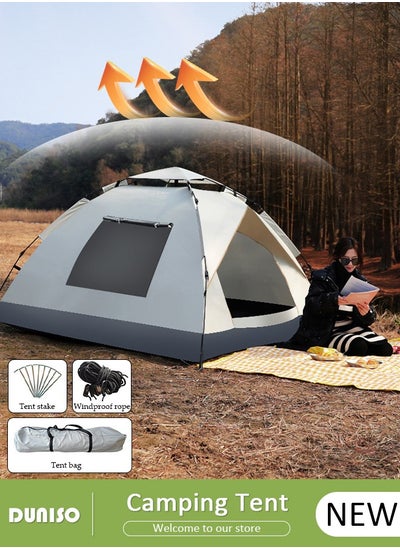 Buy 3-4 Person Pop Up Camping Tent, Family Camping Tent, Portable Waterproof Camping Hiking Tent, Easy Setup Family Tents for Camping Hiking Mountaineering & Traveling in UAE