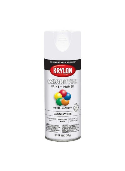 Buy Colormaxx Indoor and Outdoor Spray Paint and Primer White 12oz K05545007 in Saudi Arabia