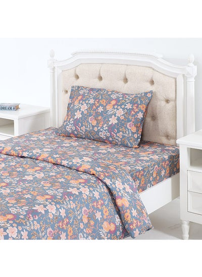 Buy Florals Single-Sized Duvet Cover Set, Multicolour - 135x200 cm in UAE