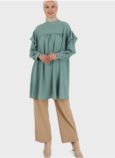 Buy Ruffle Puff Sleeve Tiered Tunic in UAE