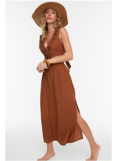 Buy Cinnamon Maxi Woven Tasseled Beach Dress TBESS21EL3624 in Egypt