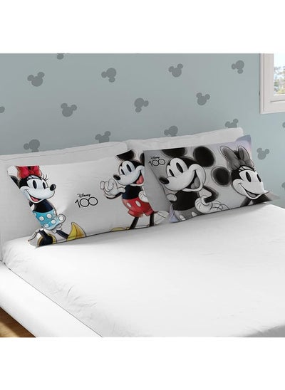 Buy Disney mickey & minnie mouse pillowcase/pillow Cover  - super soft & fade resistant - easy to wash and odorless material - celebrate disney 100th anniversary in style in Saudi Arabia