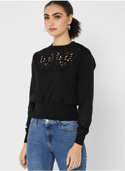 Buy Lace Detail Sweater in Saudi Arabia