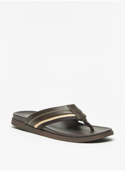 Buy Men Textured Slip-On Sandals in Saudi Arabia