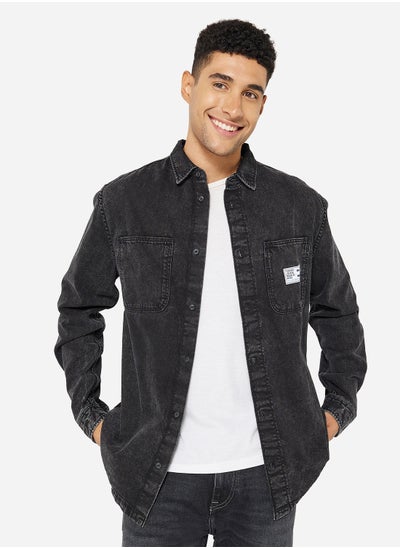 Buy TJM RELAXED BLACK DENIM SHIRT in UAE