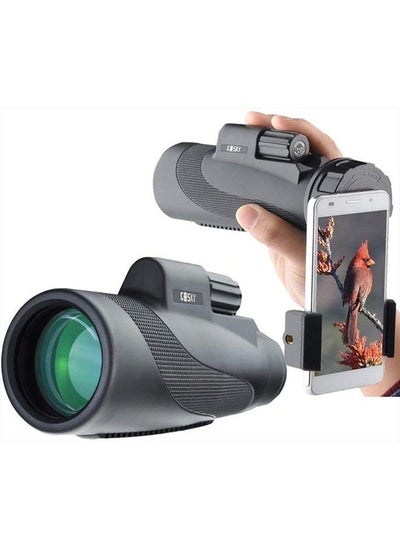 اشتري Titan 12X50 Monocular Telescope with Smartphone Holder - Waterproof Fog-Proof Shockproof Scope BAK-4 Prism FMC for Bird Watching Hunting Camping Traveling Wildlife Scenery في الامارات