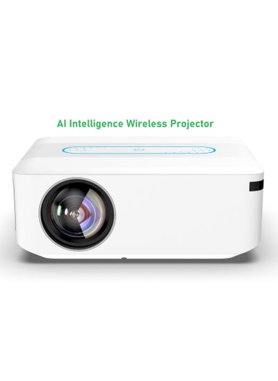 Buy Smart Projector AI Intelligence Wireless Projector Portable Ultra HD 1080P Resolution 12000 Lumens Dual Band WiFi White in Saudi Arabia