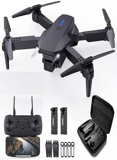 Buy Mini Drone with Camera RC Drone Foldable Drone with Carrying Case, 2 Batteries, 90 Adjustable Lens, One Key Take Off/Land, Altitude Hold, 360 Flip in UAE