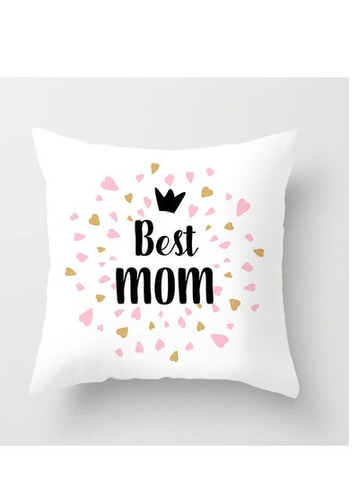Buy Best Mom | Printed Polyester Cushion | Mother's Gift | Birthday Gift in UAE