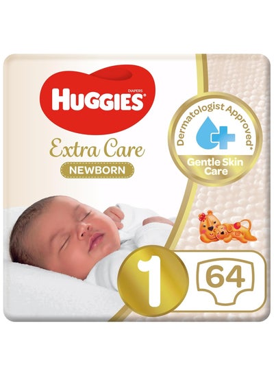 Buy Ultra Care Newborn Diapers, 64 Diapers, Size 1 in Saudi Arabia