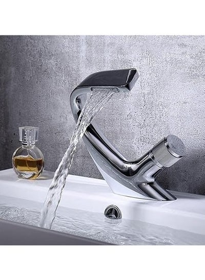 Buy Silver Curved Bathroom Sink Faucet in Egypt