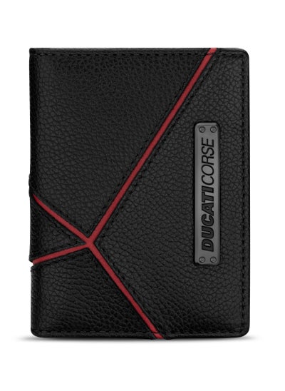 Buy Ducati Corse Vittoria Black Genuine Leather Card Holder For Men - DTLGD2200701 in Saudi Arabia