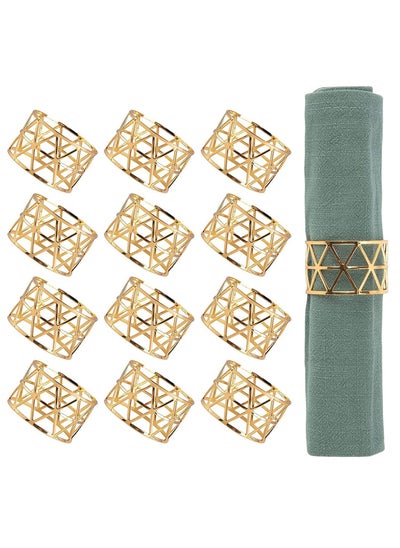 Buy Gold Napkin Rings Holders Set of 12 Dining Birthday Dinner Holiday Party Table Setting Decoration Wedding in Saudi Arabia