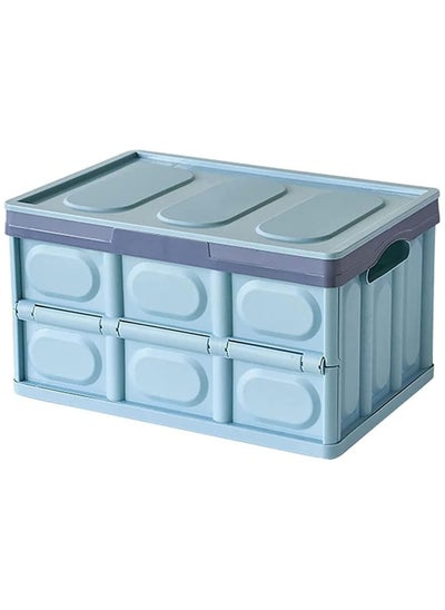 Buy Lidded Storage Bins 30L Collapsible Storage Box Crates Plastic Tote Storage Box Container Stackable Folding Utility Crates for Clothes, Toy, Books,Snack, Shoe, and Grocery Storage Bin in UAE