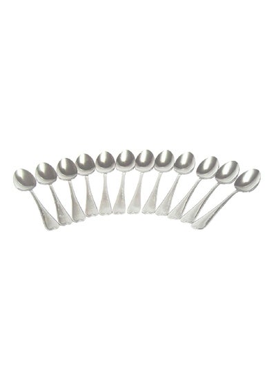 Buy 12-Piece Stainless Steel Dessert Spoon Set with Smooth Surface Handle Silver 22.8 x 7.8 x 4 cm NCF-035-SDS in Saudi Arabia