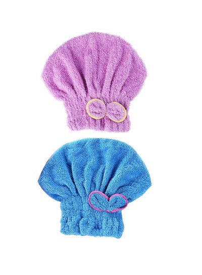 Buy LNJBABAO 2Pieces Microfiber Hair Drying Towels, Ultra Absorbent Hair Drying Cap Bowknot Hair Turban Towel for Women Adults or Girls to Dry Hair in Egypt