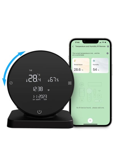 Buy Smart WiFi Indoor Thermometer Hygrometer Temperature Humidity Sensor with IR Remote Control LCD Display Remote Monitoring Compatible with Tuya App Remote Control and Alexa Google Assistant in UAE