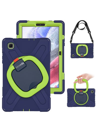 اشتري Moxedo Heavy Duty Shockproof Rugged Protective Colorful Case with 360 Rotating Kickstand and Shoulder Strap for Kids Compatible for Samsung Galaxy S6 Lite 10.4 inch - Navy Blue/Lime في الامارات