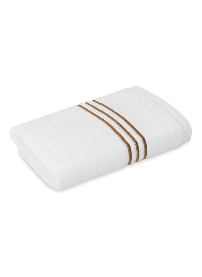 Buy Hotel Embroidery Hand Towel, White & Gold - 500 GSM, 80x50 cm in UAE