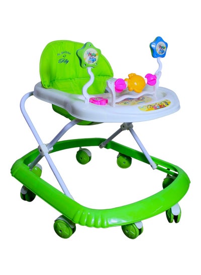 Buy Foldable Soft Cushioned Seat Baby Walker - Green in Saudi Arabia