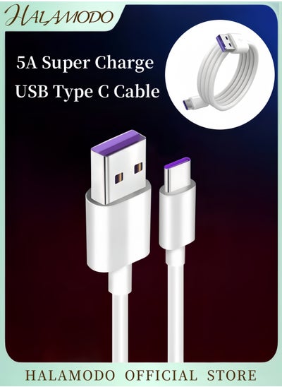 Buy 6.6FT USB C Cable 5A Fast Charge Supercharge USB Type C Cable Super Fast Charge Type-C Cable Wire USB Charger for Samsung Galaxy A10e A15 A25 A54 A51 A50, S24 S23 S22 S21 S20 S10 S10E S9, Note 20 10 9, Moto G G9 G8 in Saudi Arabia