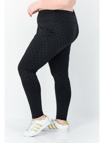 Buy Women Plus Size Mid Rise Training Leggings, Black in UAE