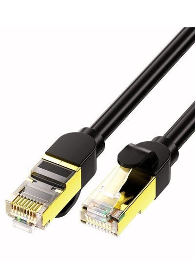 اشتري كابل شبكة LAN Cat8 بطول 1 متر، سرعة عالية 40 جيجابت في الثانية 2000 ميجاهرتز RJ45، كابل إنترنت مطلي بالذهب، كابل إيثرنت مزدوج الحماية في الامارات