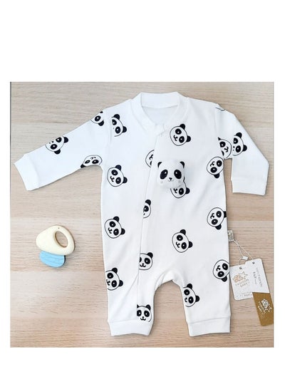 Buy Summer Newborn panda Jumpsuit (box) (white) in Egypt