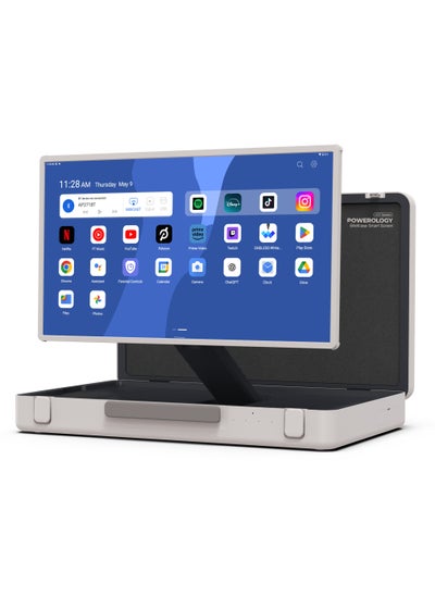 Buy 27" Android Briefcase Display / Screen Mirroring and Video Conference / Adaptable Viewing Angles / Portable Tablet / Camping / Playing Games / Movies / Compact and Easy-to-Carry - White in UAE