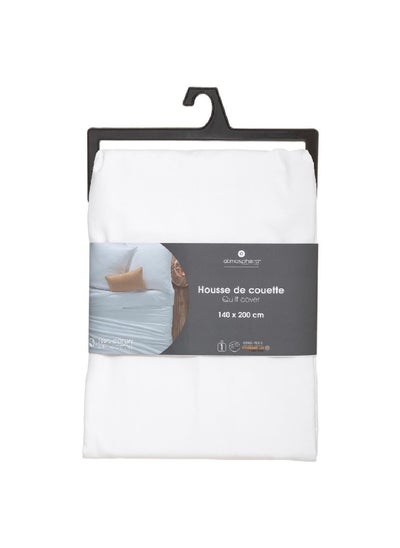 اشتري 1 Person Carina Cotton Duvet Cover White 140 x 200 cm 178577Z في السعودية