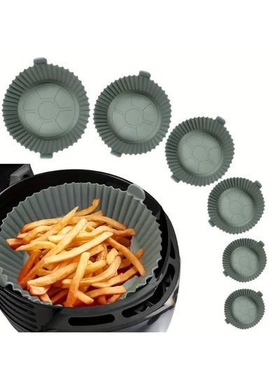 اشتري 6pcs, Silicone Air Fryer Liners, 6 Different Sizes Air Fryer Liners Pots, Silicone Basket Bowls, Reusable Baking Trays, Oven Accessories, Baking Tools, Kitchen Gadgets, Kitchen Accessories, Home Kitch في مصر