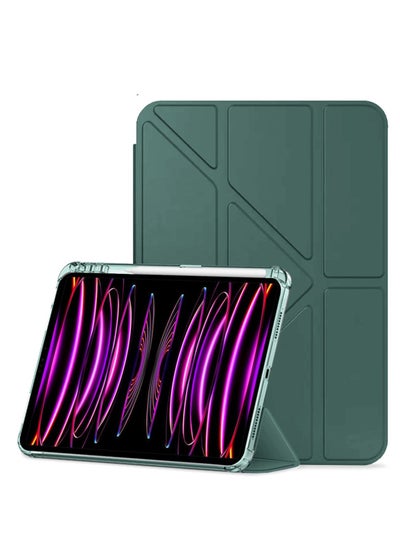 اشتري Smart Folio Flip Origami Trifold Frosted Matte Clear Back Case with Pencil Holder and Auto Wake/Sleep Function Cover for Apple iPad Pro 12.9 (2022,2021,2020 12.9 Inch) – Green في السعودية