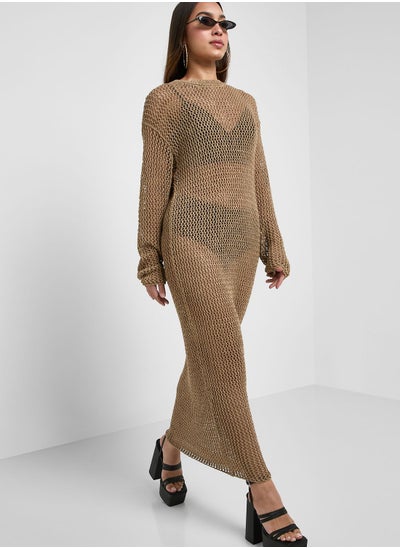 Buy Openwork Knitted Dress in Saudi Arabia