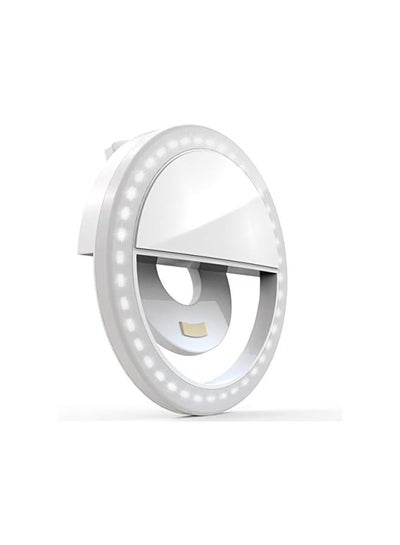 اشتري Clip On Selfie Ring Light [Rechargeable Battery] With 36 Led For Smart Phone Camera Round Shape, White في السعودية