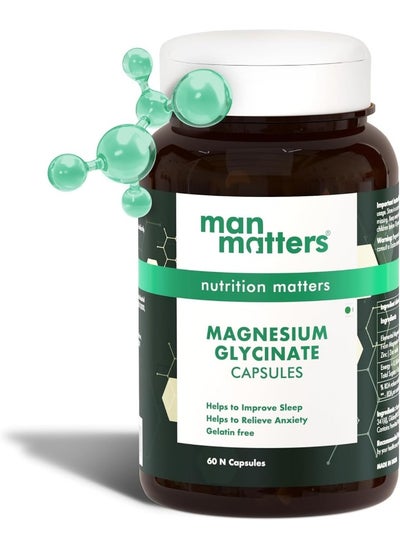 Buy Magnesium Glycinate Capsules With 600Mg Magnesium And Zinc Supports Bone Health Pack Of 60 in UAE