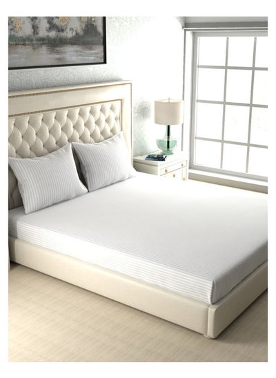 Buy Raymond Home King Flat Sheet Super Soft 300 TC Pure Cotton (274x274 cm, 46x69 cm) Flat sheet & 2 PillowCases in UAE