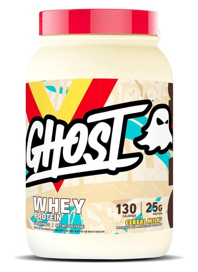 Buy GHOST Whey Protein Powder, Cereal Milk - 2LB Tub, 25G of Protein - Flavored Isolate, Concentrate & Hydrolyzed Whey Protein Blend - Post Workout Shakes - Soy & Gluten Free in Saudi Arabia